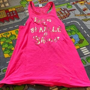 George Hot Pink Racerback Tank with Gold Foil 'Sparkle & Shine'
